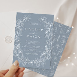 Elegante dustige blühende böhmische Hochzeit Einladung