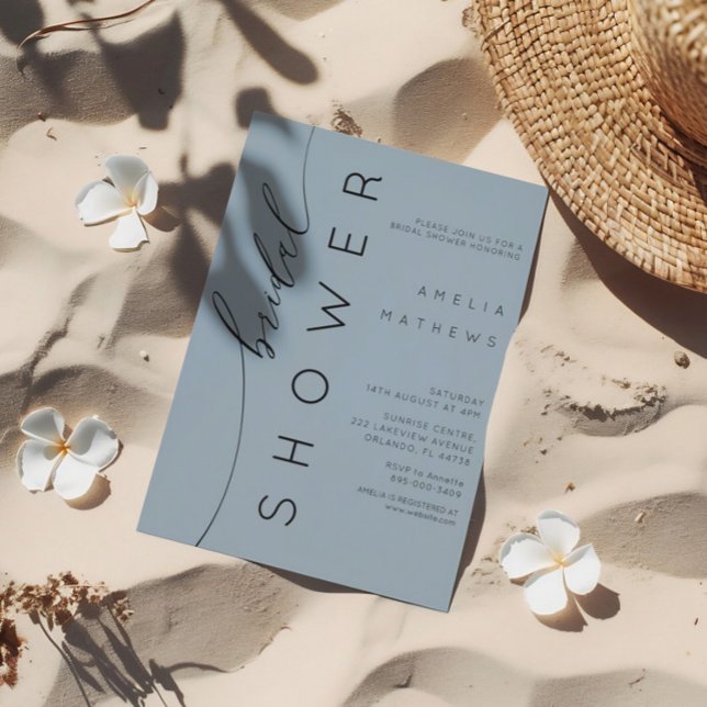 Elégante Dusty Blue Bridal Shower Invitation (Créateur téléchargé)