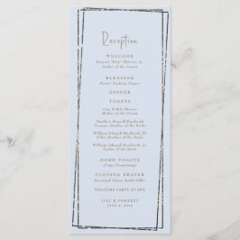 Elegante Dusty Blue Empfang Wedding Toasts Menükarte