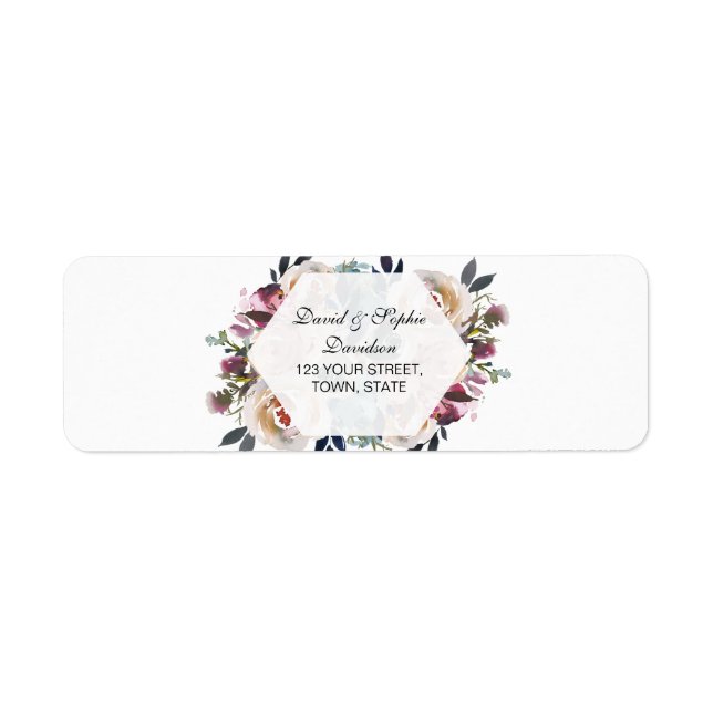 Elegante dusty Blue Pink Floral Geometric Wedding (Vorne)
