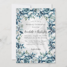 Elegante Dusty Blue Silver Rose Hochzeit