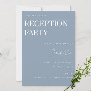Elégante Dusty Blue Wedding Réception Invitation