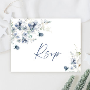 Elegante Dusty Blue Winter Foliage Watercolor UAWG Postkarte