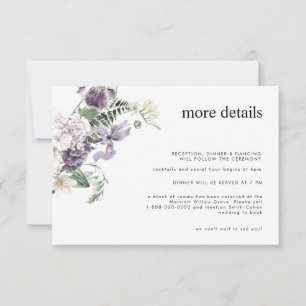 Elegante Dusty Lila Floral Wedding Card Einladung