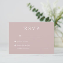 Elegante Dusty Pink Modern Wedding RSVP Card
