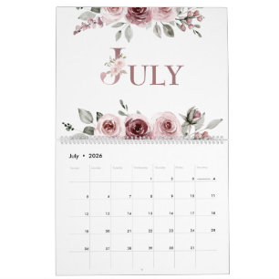 Elegante Dusty Pink Rose 2026 Kalender