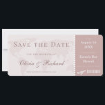 Elegante Dusty Rose Boarding Save the Date Pass Einladung<br><div class="desc">Diese Save the Date Card ist ideal für eine Hochzeit in Urlaubsort. Das Design ist schlicht und elegant,  erinnert an einen klassischen Boarding Pass und kann mit Ihren Details personalisiert werden. Es gibt eine ausgezeichnete rett-the-date Ankündigung,  Ihre Hochzeit in Urlaubsort,  Zielfeier oder Wiedersehen anzukündigen.</div>