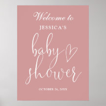 Elegante Dusty Rose Pink Baby Dusche Begrüßungszei