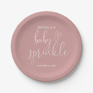 Elegante Dusty Rose Pink Baby Sprinkle Dusche Pappteller