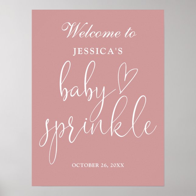 Élégante Dusty Rose rose Baby Sprinkl Affiche de b (Devant)
