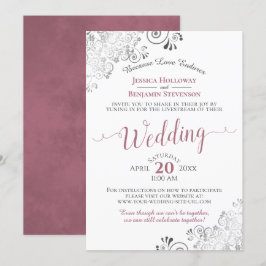 Elegante Dusty Rose über White Wedding Livestream Einladung