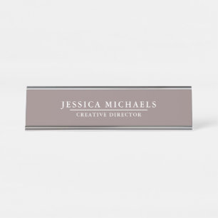 Elegante Dusty Rose und White Schreibtischnamensplakette
