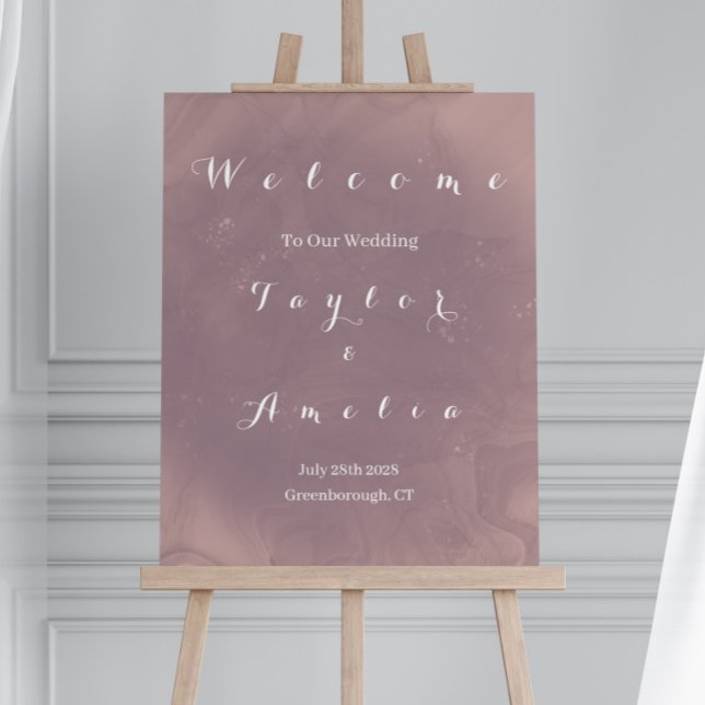 Elegante Dusty Rose Wedding Welcome Sign Poster (Von Creator hochgeladen)