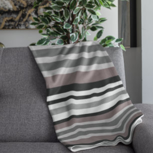 Elegante Earth Tones Brown Savannah Stripes Muster Decke