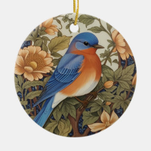 Elegante Eastern Bluebird, inspiriert von William Keramik Ornament