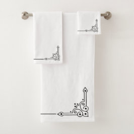 Elegante Ecken Badhandtuch Set