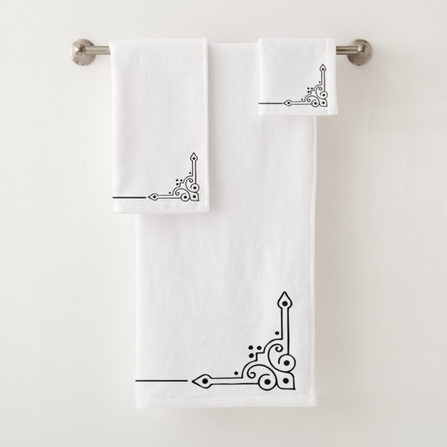 Elegante Ecken Badhandtuch Set (Insitu)