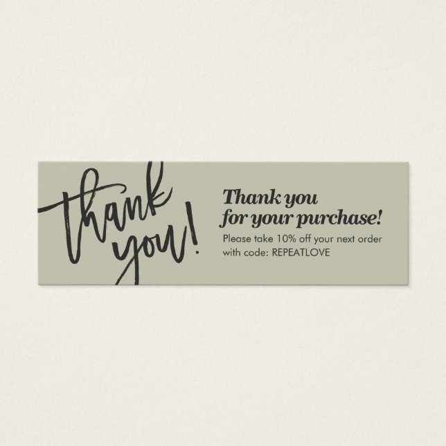 Élégante écriture manuscrite merci sage vert (Devant)