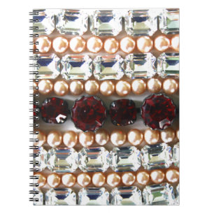 Elegante Edelsteine Diamanten Perlen Rubine Notizblock