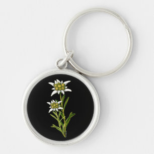 Elegante Edelweiss Blumen-Schlüsselkette Schlüsselanhänger