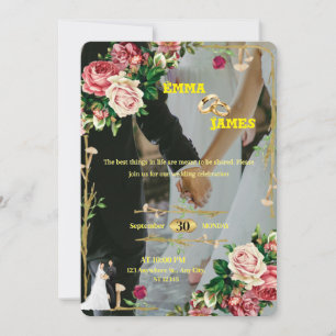 Elegante editierbare Hochzeitseinladungskarte Feiertagskarte