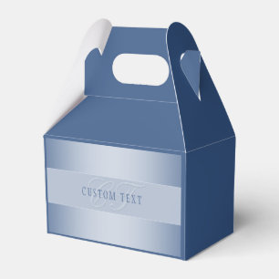Elegante editierbare Monogramm-Schrift   Blau Geschenkschachtel