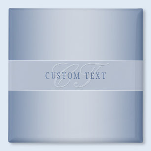 Elegante editierbare Monogramm-Schrift   Blau Magnet