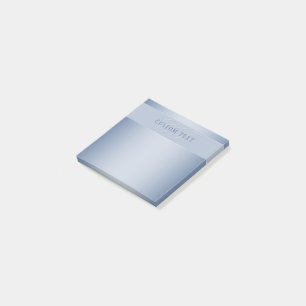 Elegante editierbare Monogramm-Schrift   Blau Post-it Klebezettel