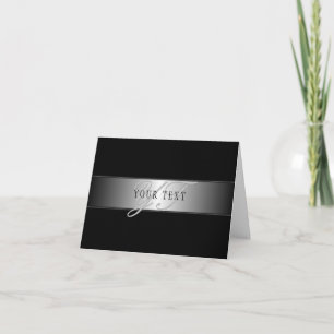 Elegante editierbare Monogramm-Schrift Schwarz Karte