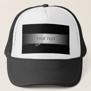 Elegante editierbare Monogramm-Schrift Schwarz Truckerkappe