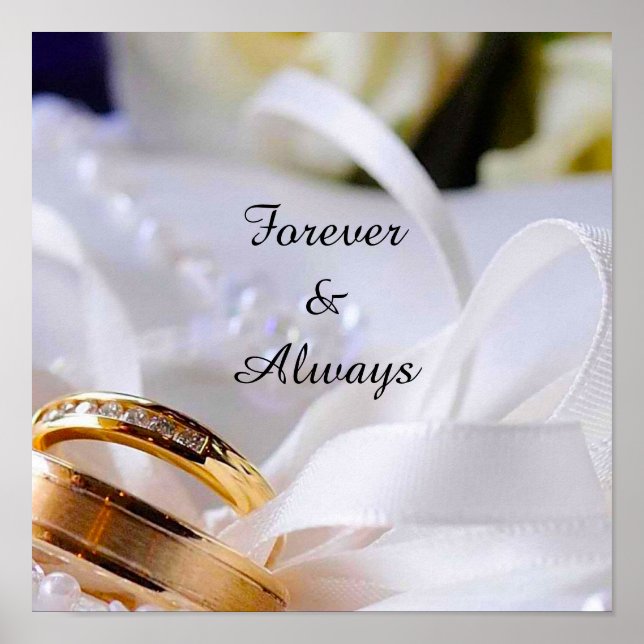 Elegante Eheringe mit Seidenband Romantisch💍 Poster (Vorne)