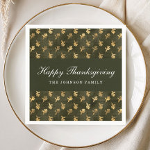 Elegante Eichenblätter Grüne Thanksgiving