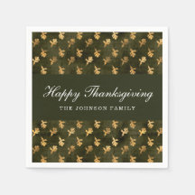 Elegante Eichenblätter Grüne Thanksgiving