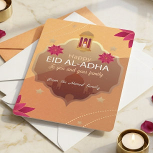 Elegante Eid al-Adha Mubarak-Karte Feiertagskarte