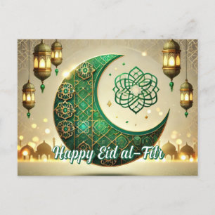 Elegante Eid-al-Fitr-Grußkarte Eid Mubarak Feierta Feiertagspostkarte