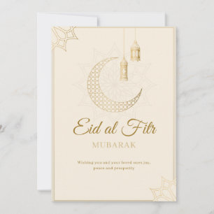 Elegante Eid al-Fitr Mubarak Karte Minimale Islami