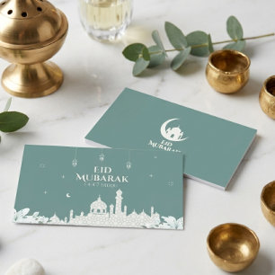 Elegante Eid Mubarak 1447 Hijri-Grußkarte Visitenkarte