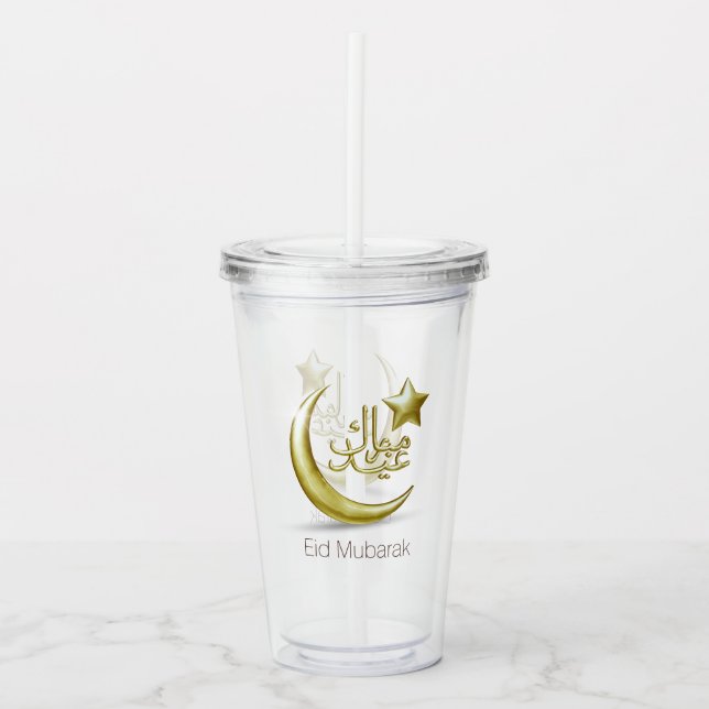 Elegante Eid Mubarak Acryltrinkbecher (Vorderseite)