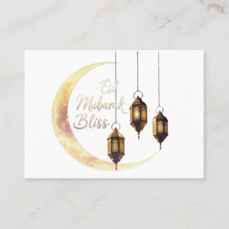 Elegante "Eid Mubarak" Geschenkkarte - Crescent Mo Telefonnummerkarte