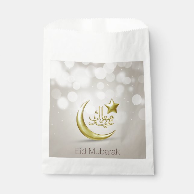 Elegante Eid Mubarak Gold Moon Star - Gefallen Beu Geschenktütchen (Vorderseite)