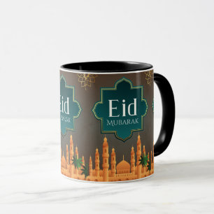 Elegante Eid Mubarak-Moschee-Skyline-Kunst Tasse