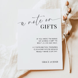 Elegante einen Hinweis auf Geschenke mit Hochzeits Begleitkarte