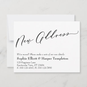 Elegante, einfache Ankündigung einer neuen Adresse
