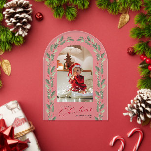 Elegante einfache Architektur 1 Foto Weihnachts- u Acryleinladungen