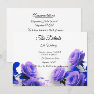 Elegante einfache blaue Rosen - Love is in Bloom H Begleitkarte