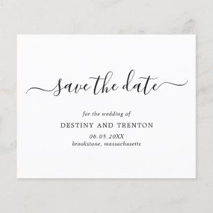 Elegante einfache Budget-Hochzeit Termin vormerken Flyer
