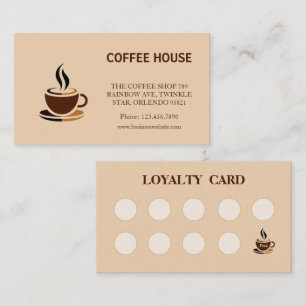 Elegante, einfache Café Loyalty Card Visitenkarte