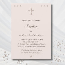 Elegante einfache christliche Taufe mit Kreuz