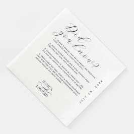 Elegante einfache Couple Fun Fakten Modernes Minim Serviette