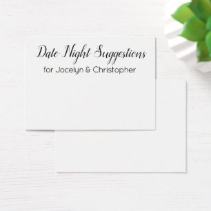Elegante, einfache Date Night Suggestions Card